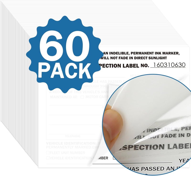 PUNCHMAN 60 Pack 2-Ply Self-Adhesive Record Labels | Numbered Tags for File Tracking | 5x4 Inch | Durable 2-Ply Construction for Long-Lasting Use - Image 1